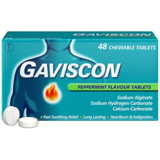 Gaviscon Chewable Tablets 48pk - Peppermint