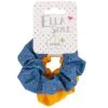 Ella Style Scrunchies 2pk - Blue & Gold